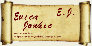 Evica Jonkić vizit kartica